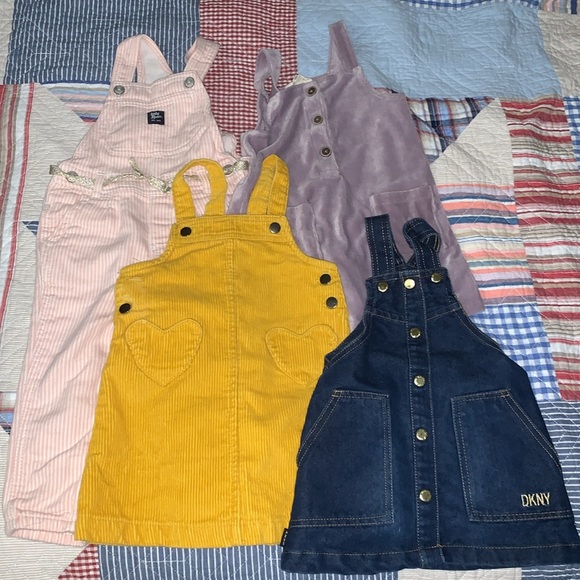 btween Other - Baby girl overall style dresses - four total purple and yellow 2T